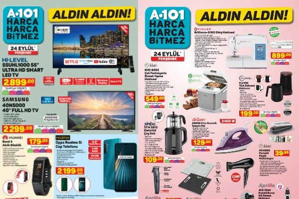 A101 marketlerinde yerini alan uygun fiyatlı teknolojik ürünler 24 Eylül itibariyle satışa sunuluyor
